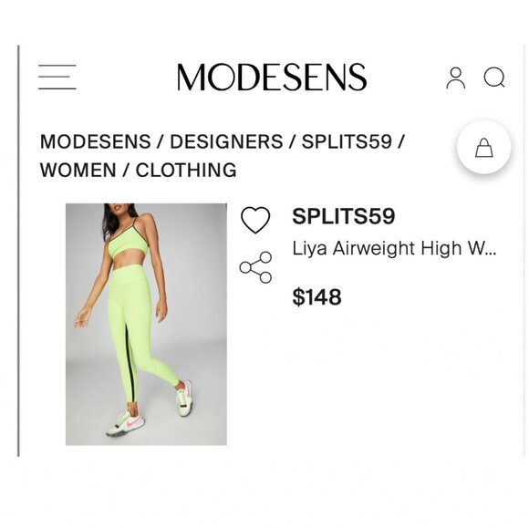 Splits59 Liya Airweight High Waist Legging, Neon Lime New - Picture 5 of 13